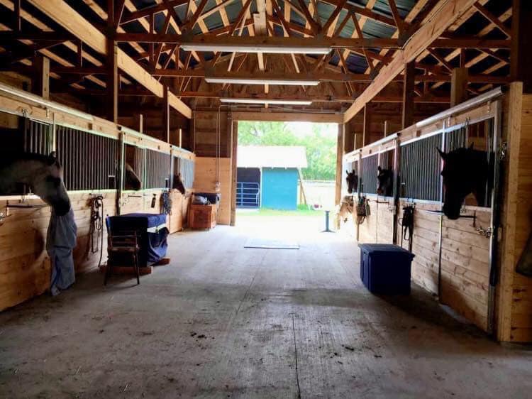 Interior view of the barn structure